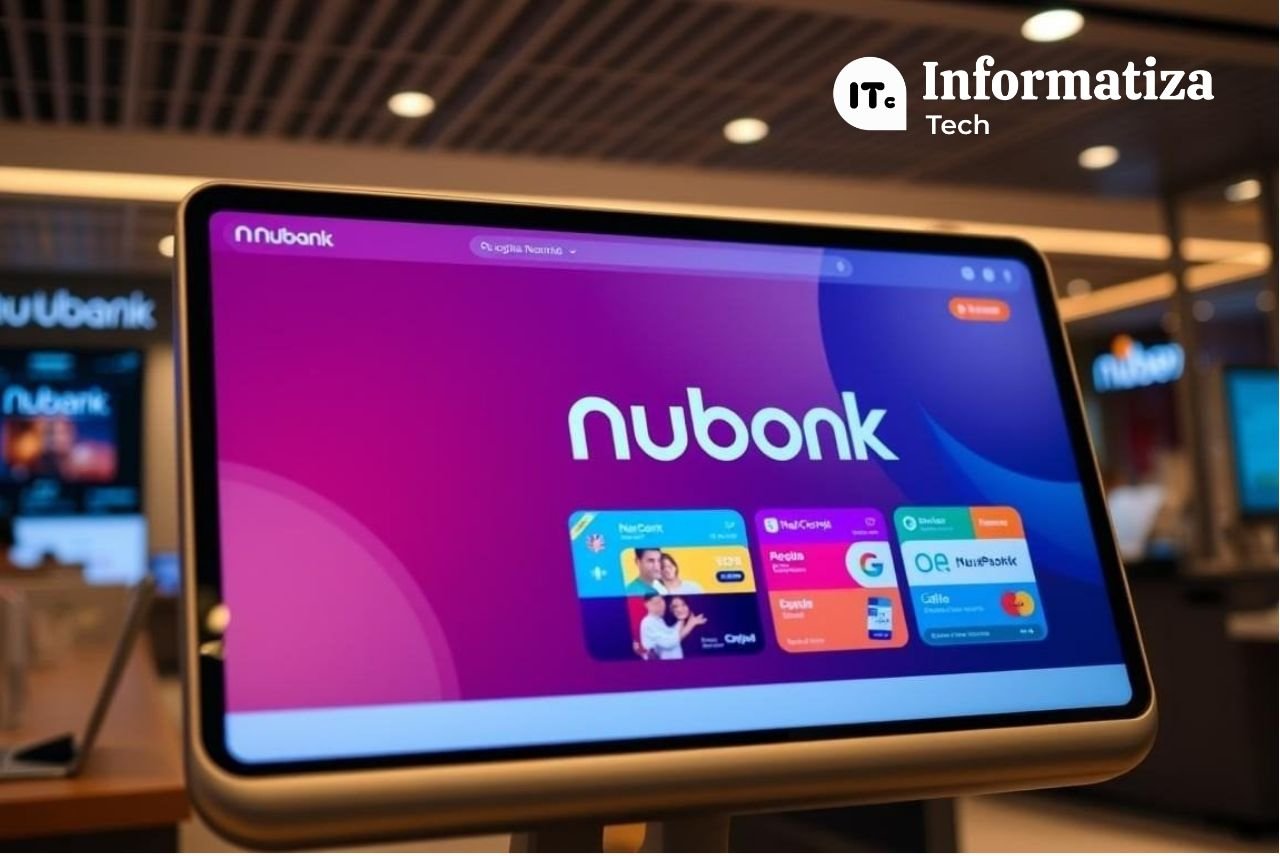 Imagem do aplicativo Nubank em um smartphone NuConta é o Futuro dos Bancos?